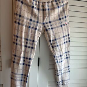 Urban outfitters Champion Cream and Blue plaid jogger sweatpants